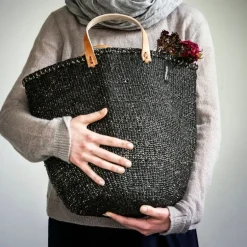 Mifuko Kiondo market basket, L, black