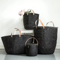 Mifuko Kiondo market basket, L, black