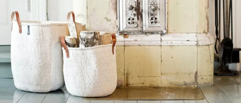 Mifuko Kiondo market basket, M, white