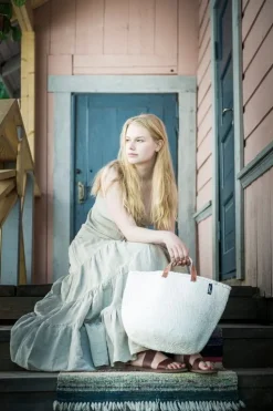 Mifuko Kiondo market basket, M, white