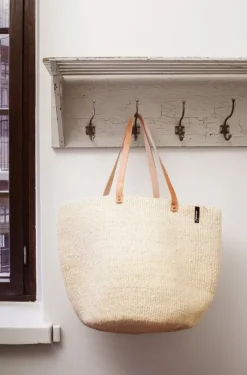 Mifuko Kiondo shopper basket, M, off-white