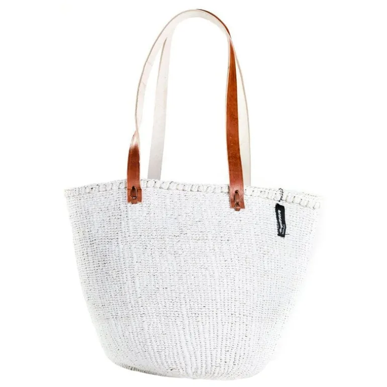 Mifuko Kiondo shopper basket, M, white