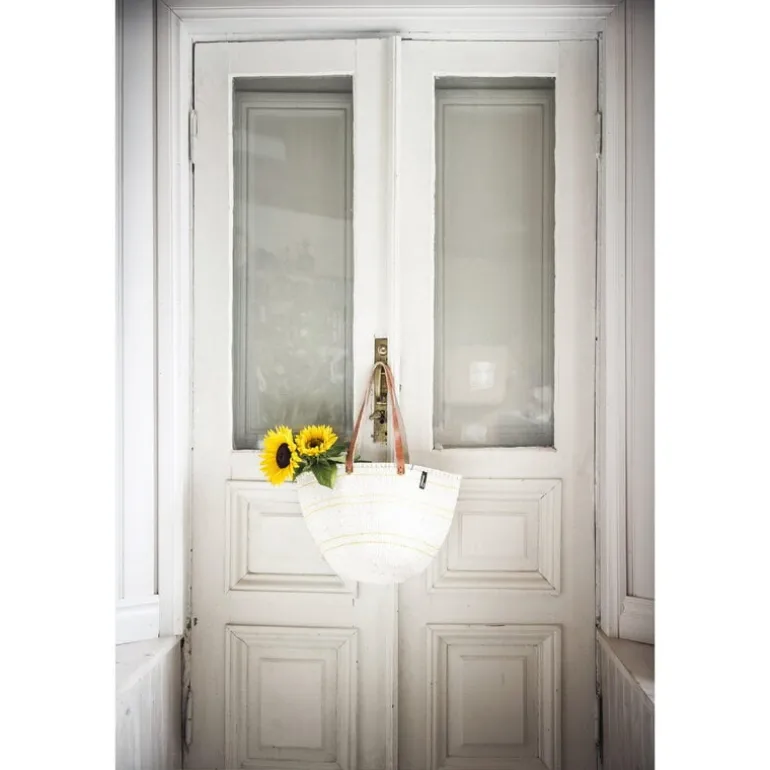 Mifuko Kiondo shopper basket, M, white