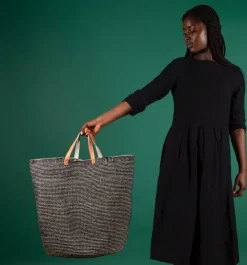 Mifuko Pamba floor basket, XL, grey sisal