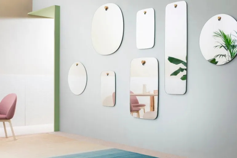 Miniforms Les Brothers mirror, round, 65 cm, beech