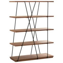 Miniforms Matassa bookcase, black - walnut