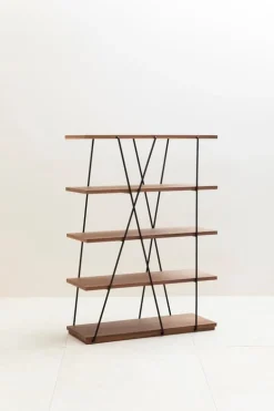 Miniforms Matassa bookcase, black - walnut
