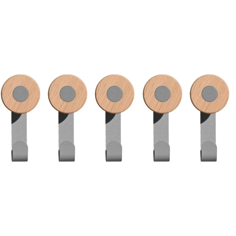 Mizetto Bloom Wall single hook, 5 pcs, pale grey