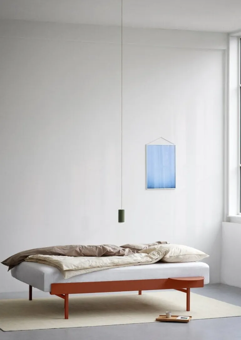 Moebe Bed side table, terracotta