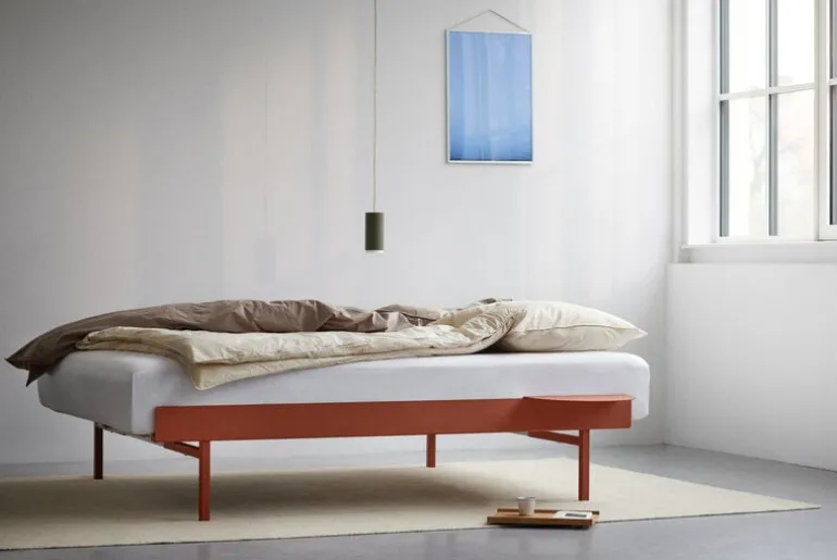 Moebe Bed side table, terracotta