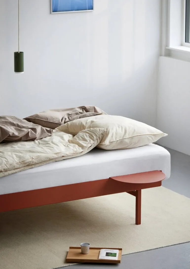 Moebe Bed side table, terracotta