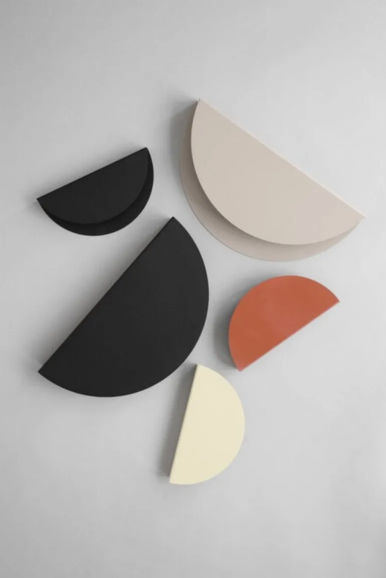 Moebe Half Moon shelf, large, warm grey