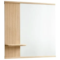Moebe Mirror with a shelf, 70 cm, oak