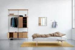 Moebe Mirror with a shelf, 70 cm, oak