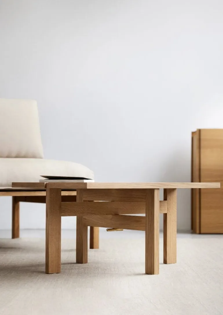 Moebe Rectangular coffee table, 60 cm, oak