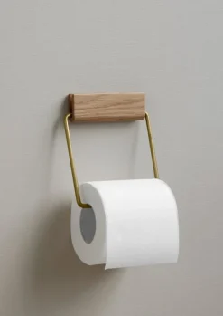 Moebe Toilet roll holder, oak - brass