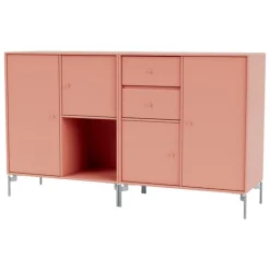 Montana Furniture Couple sideboard, matt chrome legs -  151 Rhubarb