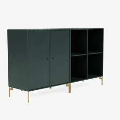 Montana Furniture Pair sideboard, brass legs - 163 Black jade