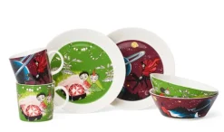 Moomin Arabia Moomin plate, Thingumy and Bob, green
