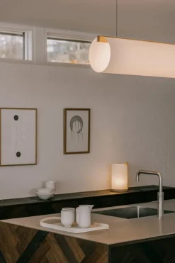 Motarasu Enso table lamp, white - oak