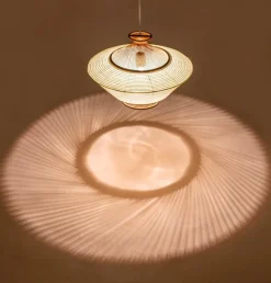 Motarasu Ron pendant, washi-paper - bamboo