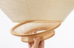 Motarasu Ron pendant, washi-paper - bamboo