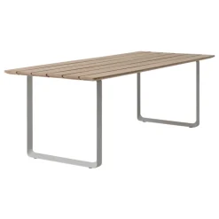 Muuto 70/70 Outdoor table, 225 x 90 cm, Sapele Mahogany - grey