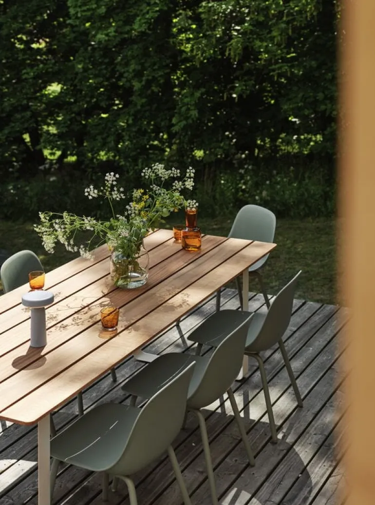 Muuto 70/70 Outdoor table, 225 x 90 cm, Sapele Mahogany - grey