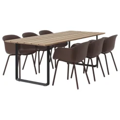 Muuto 70/70 Outdoor table, 225 x 90 cm, Sapele Mahogany - anthr. black