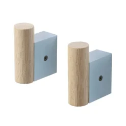 Muuto Attach coat hook 2 pcs, pale blue - oak