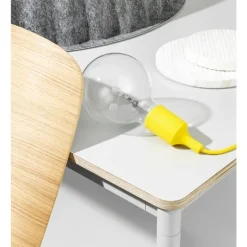 Muuto Base table 190 x 85 cm, laminate with plywood edges, white