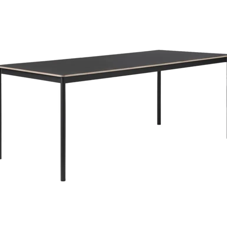 Muuto Base table 190 x 85 cm, linoleum with plywood edges, black