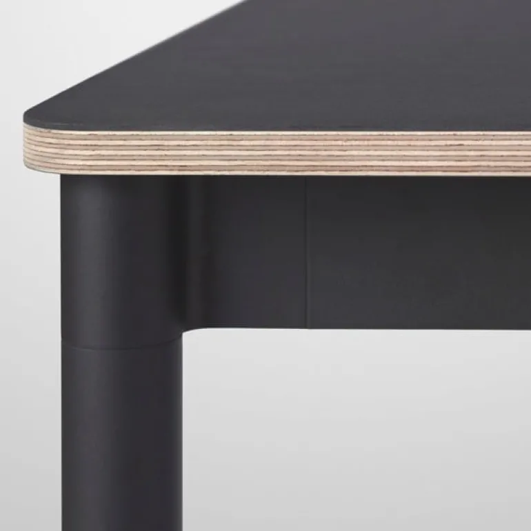 Muuto Base table 190 x 85 cm, linoleum with plywood edges, black