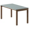 Muuto Couple coffee table, 40 x 84 cm, wavy, pale blue - dark oak