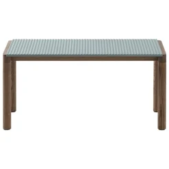 Muuto Couple coffee table, 40 x 84 cm, wavy, pale blue - dark oak