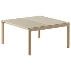 Muuto Couple coffee table, 80 x 84 cm, plain/wavy, sand - oak