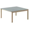 Muuto Couple coffee table, 80 x 84 cm, plain/wavy, pale blue - oak