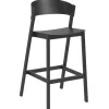 Muuto Cover bar stool, 75 cm, black