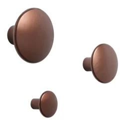 Muuto Dots Metal coat hooks, set of 5, umber