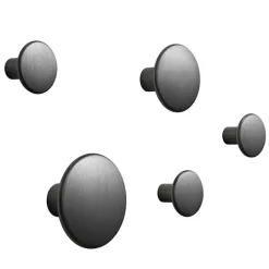 Muuto Dots Metal coat hooks, set of 5, black