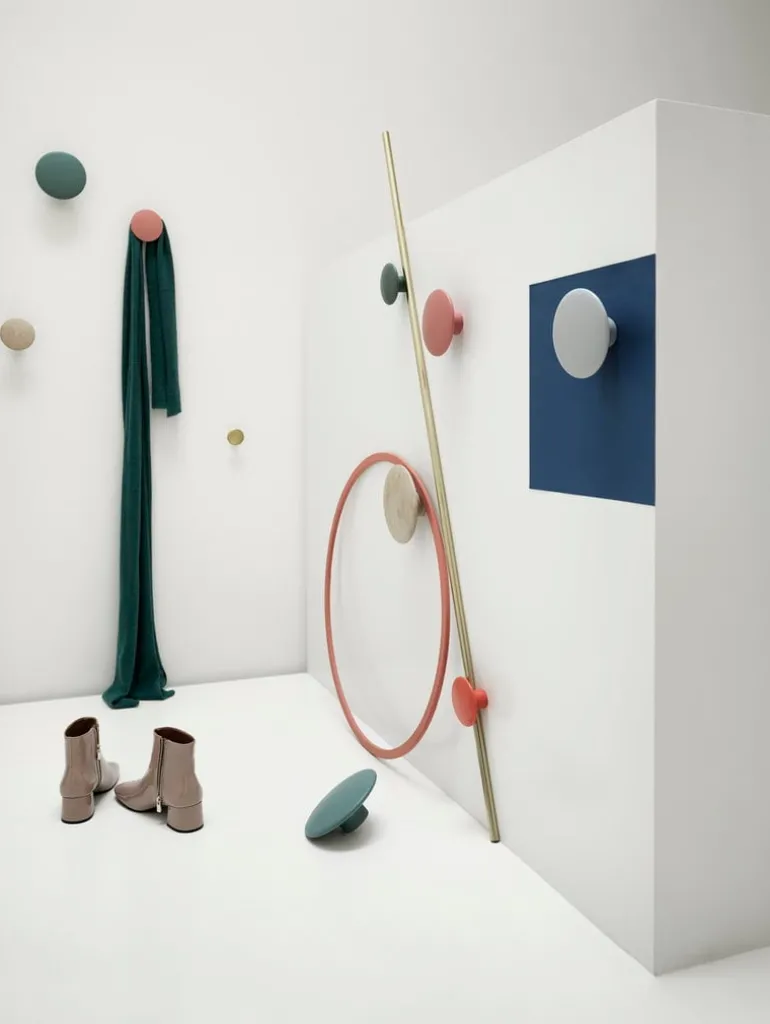 Muuto Dots Wood coat hook, dusty green
