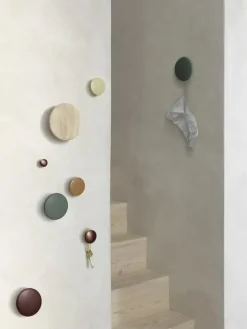 Muuto Dots Wood coat hook, burgundy