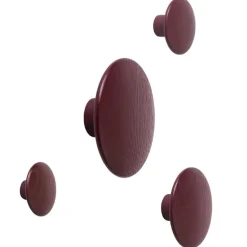 Muuto Dots Wood coat hook, burgundy
