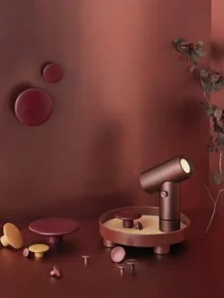 Muuto Dots Wood coat hook, burgundy