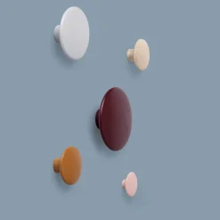 Muuto Dots Wood coat hook, burgundy