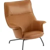 Muuto Doze lounge chair, cognac leather - anthracite