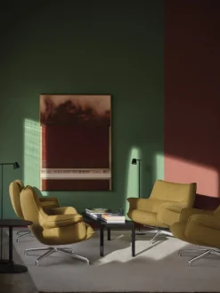 Muuto Doze lounge chair, low, swivel base,  pol. alum-brown Hearth 008