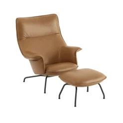 Muuto Doze ottoman, cognac leather - anthracite