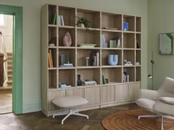 Muuto Doze ottoman, swivel base, grey - beige Hearth 007