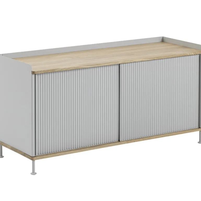 Muuto Enfold sideboard, 124 cm, low, oak - grey